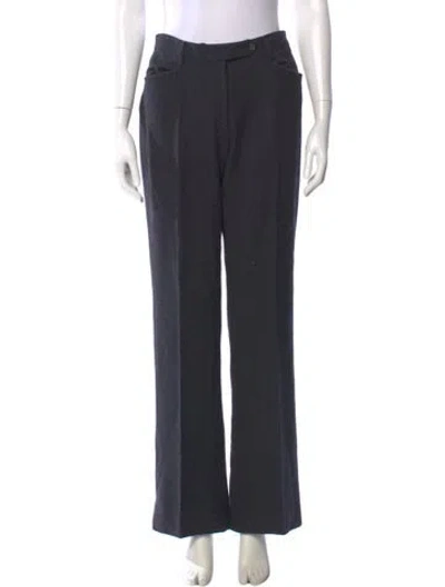 Pre-owned Prada Wool Straight Leg Pants In Gray