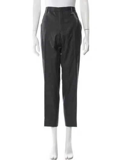 Pre-owned Prada Wool Straight Leg Pants In Gray