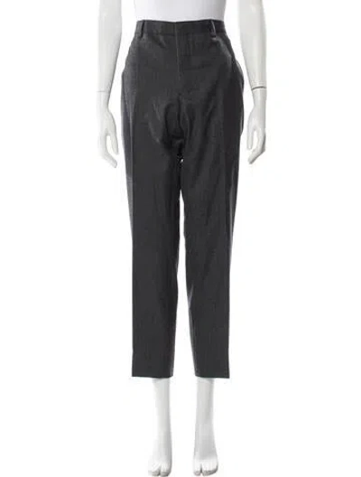 Pre-owned Prada Wool Straight Leg Pants In Grey