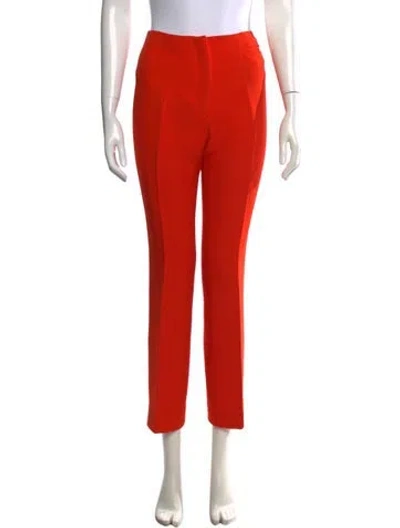 Pre-owned Prada Wool Straight Leg Pants In Red