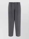 PRADA WOOL STRAIGHT LEG TROUSERS WITH ADJUSTABLE ANKLES