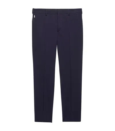 Prada Wool-stretch Light Trousers In Blue