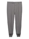 Prada Men's Wool Jogger Trousers In Gray