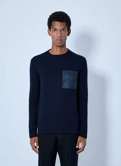 Prada Wool Sweater In Black