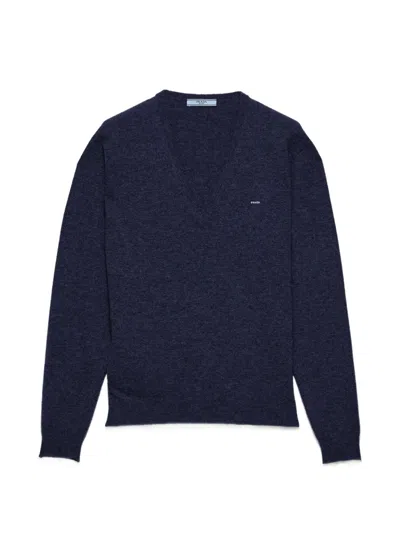 Prada Wool Sweater In Blue