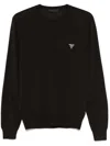 Prada Rundhalspullover Aus Superfeiner Wolle In Brown