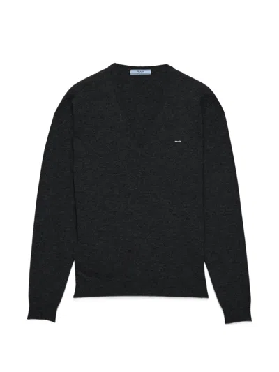 Prada Wool Sweater In Grey