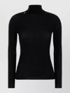 Prada Wool Sweater Long Sleeves High Neck In Black