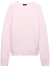 Prada Wool Stretch Pant Cuffed Hem In Pink