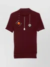 Prada Openwork Motif Wool Sweater With Pendants In Red