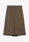 Prada Wool Tailored Skirt In Brown