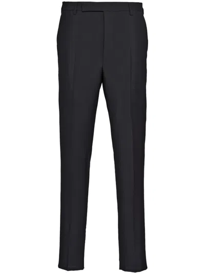 Prada Men's Cashmere Bottoms Pants In Blue