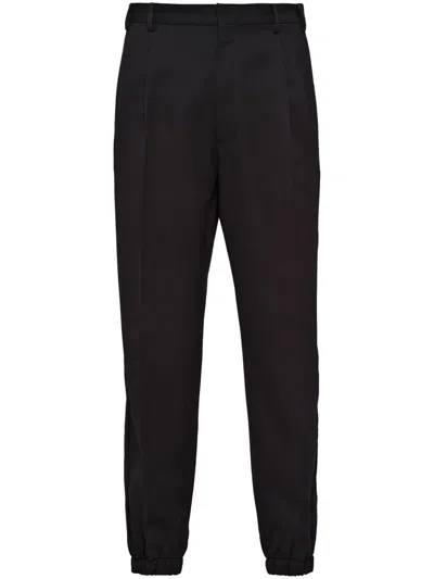 Prada Gabardine Tailored Trousers In Black