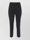 Prada Melange Graphite Wool Pant In Black