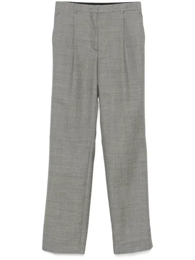Prada Wide Grey Trousers In Wool Women In Orange