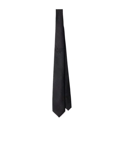 Prada Wool Tie In Black