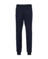Prada Wool Track Pants In Navy Blue
