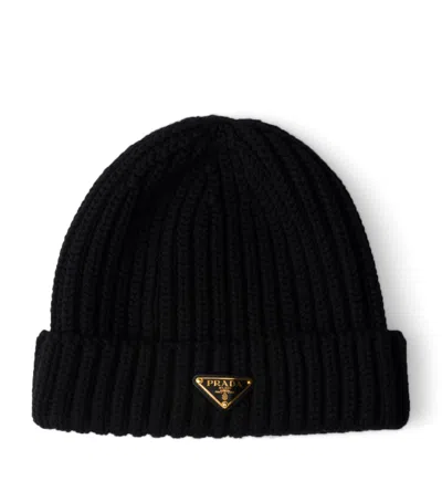 PRADA WOOL TRIANGLE BEANIE