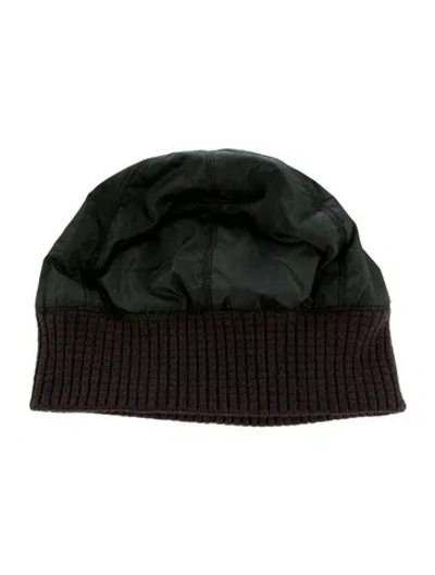 Pre-owned Prada Wool Trimmed Winter Beanie In Green