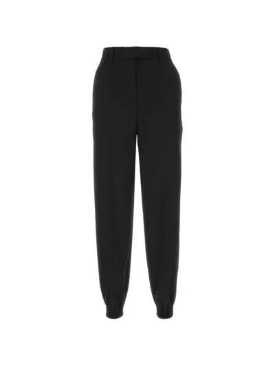 Prada Black Wool Joggers In Blue