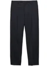 Prada Anthracite Grey Wool Trousers Men In Black