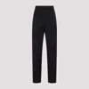 Prada Flared Wool Blend Pants In Nero