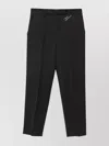 Prada Safety-pin Detail Wool Trousers Clothing In Black