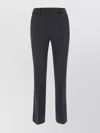 Prada Wool Trousers With Cropped Length And Front Crease In Black