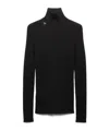 Prada Ribbed Logo Turtleneck Sweater In Black