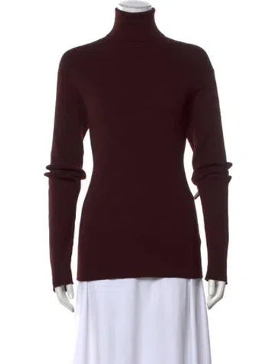 Pre-owned Prada Wool Turtleneck Sweater In Burgundy