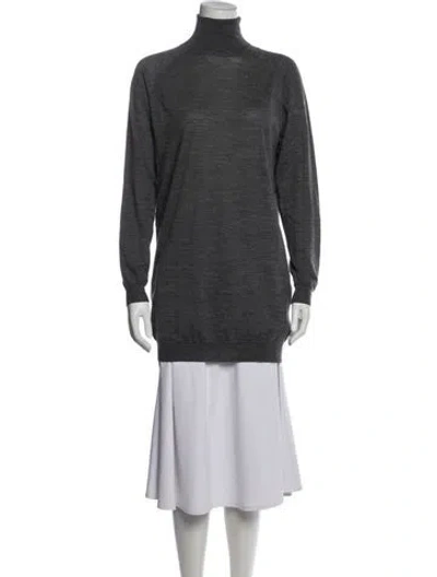 Pre-owned Prada Wool Turtleneck Sweater In Gray