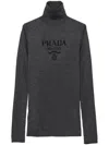 Prada Wool Turtleneck Sweater In Grey