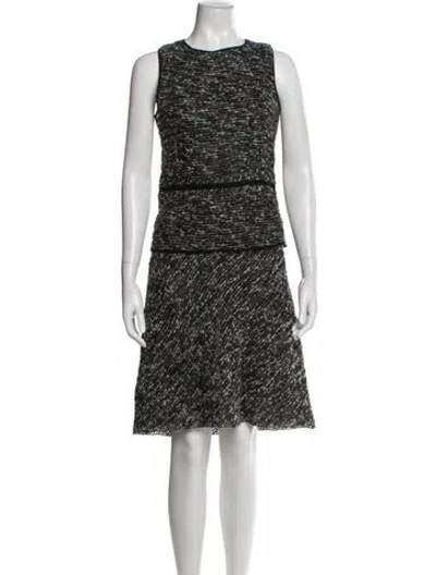 Pre-owned Prada Wool Tweed Pattern Skirt Set In Multi