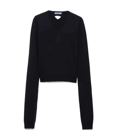 PRADA WOOL V-NECK SWEATER