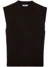 Prada Weste Aus Wolle In Brown