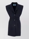 PRADA WOOL VEST WITH BELTED WAIST AND NOTCHED LAPELS