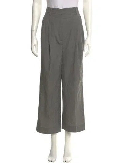 Pre-owned Prada Wool Wide Leg Pants In Gray