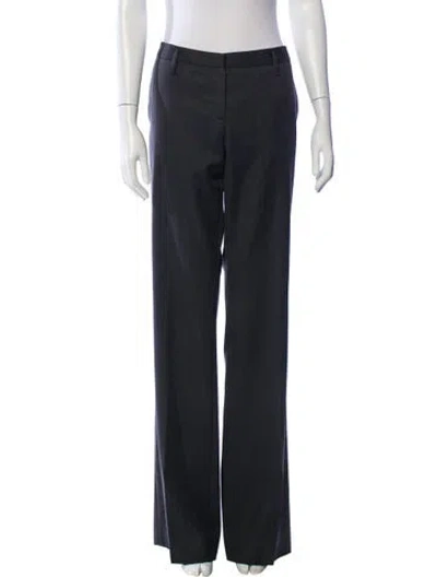 Pre-owned Prada Wool Wide Leg Pants In Gray