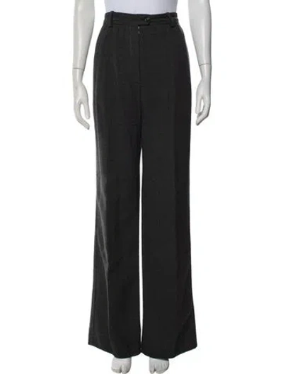 Pre-owned Prada Wool Wide Leg Pants In Gray