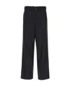 Prada Midnight Wool Wide-leg Pant In Blue