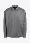 Prada Gray Overshirt With Zip In Gray