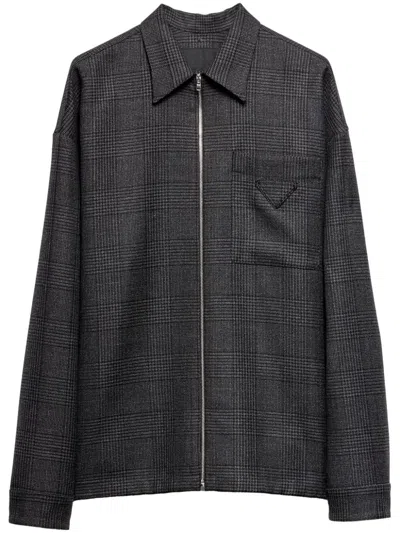 PRADA WOOL ZIPPED SHIRT