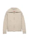 Prada Wool Zipper Cardigan In Multi