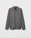 Prada Gray Overshirt With Zip In Gray