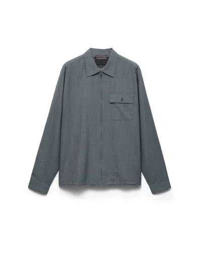 Prada Wool Zipper Shirt In Animal Print
