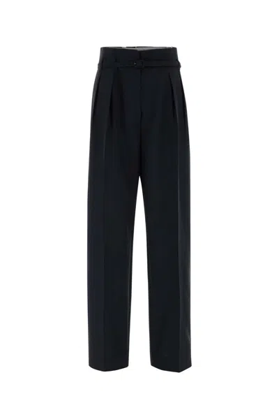 Prada Wool-blend Palazzo Pants With Cupro Lining In Blue