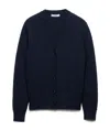 Prada Woolen Cardigan In Navy Blue