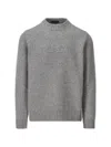 Prada Wool And Cashmere Crew-neck Sweater In Gray