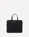 Prada Black Re-nylon Logo Plaque Briefcase
