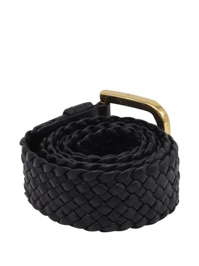 Pre-owned Prada Woven Buckled Belt In Black